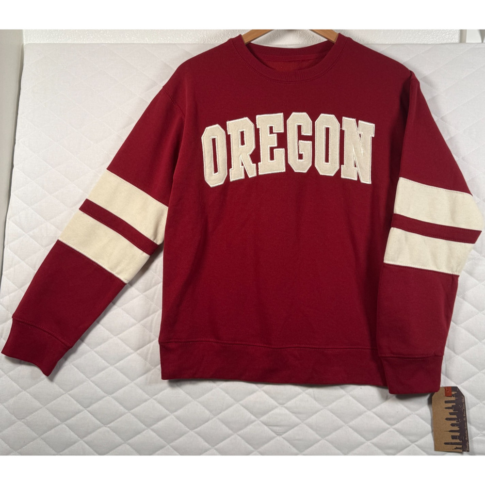 Oregon Burgundy Crewneck Sweatshirt S NWT New York Popular Vintage Style